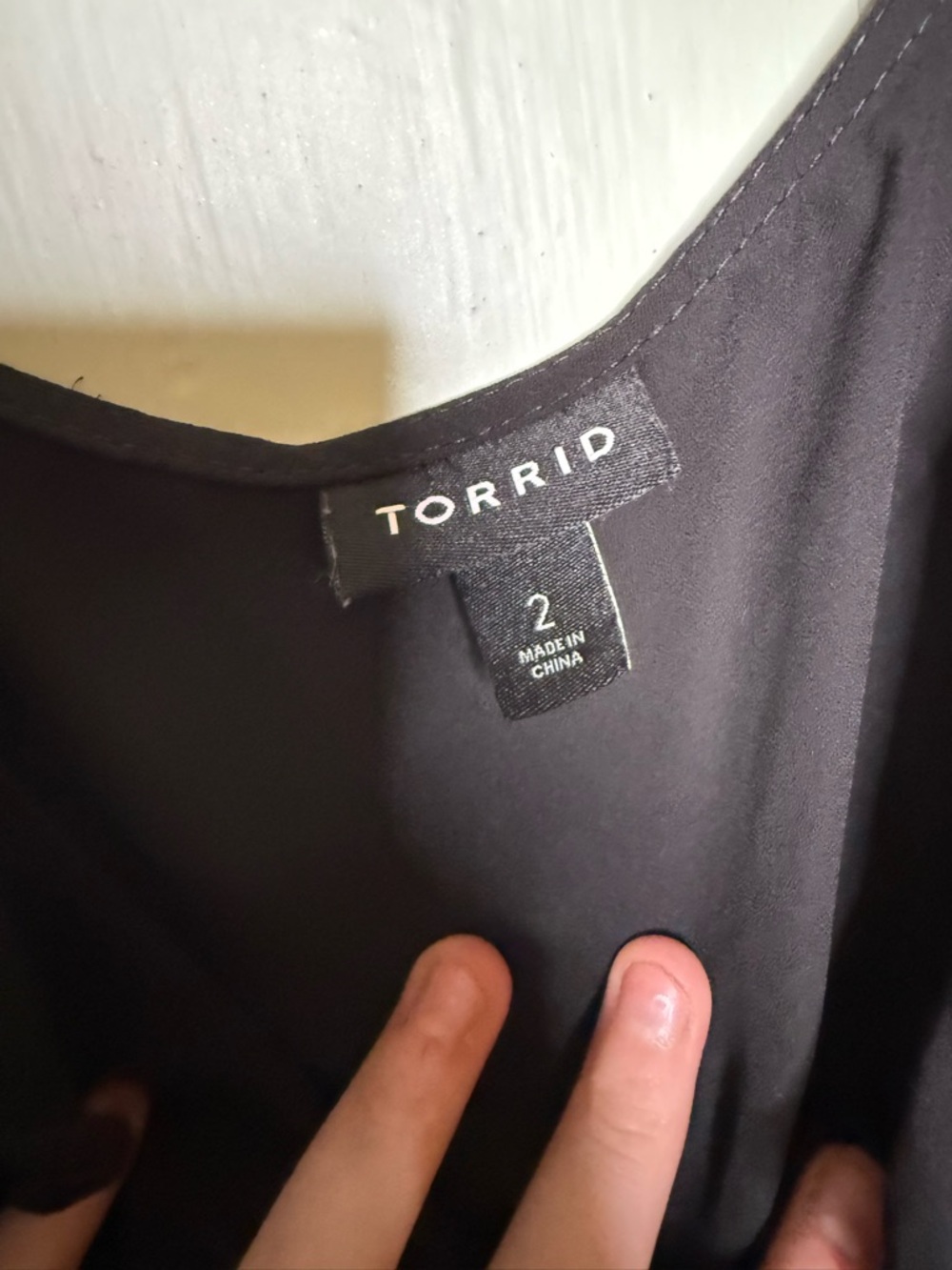 Torrid Black Ruffle Wrap Tank - Picture 2 of 2